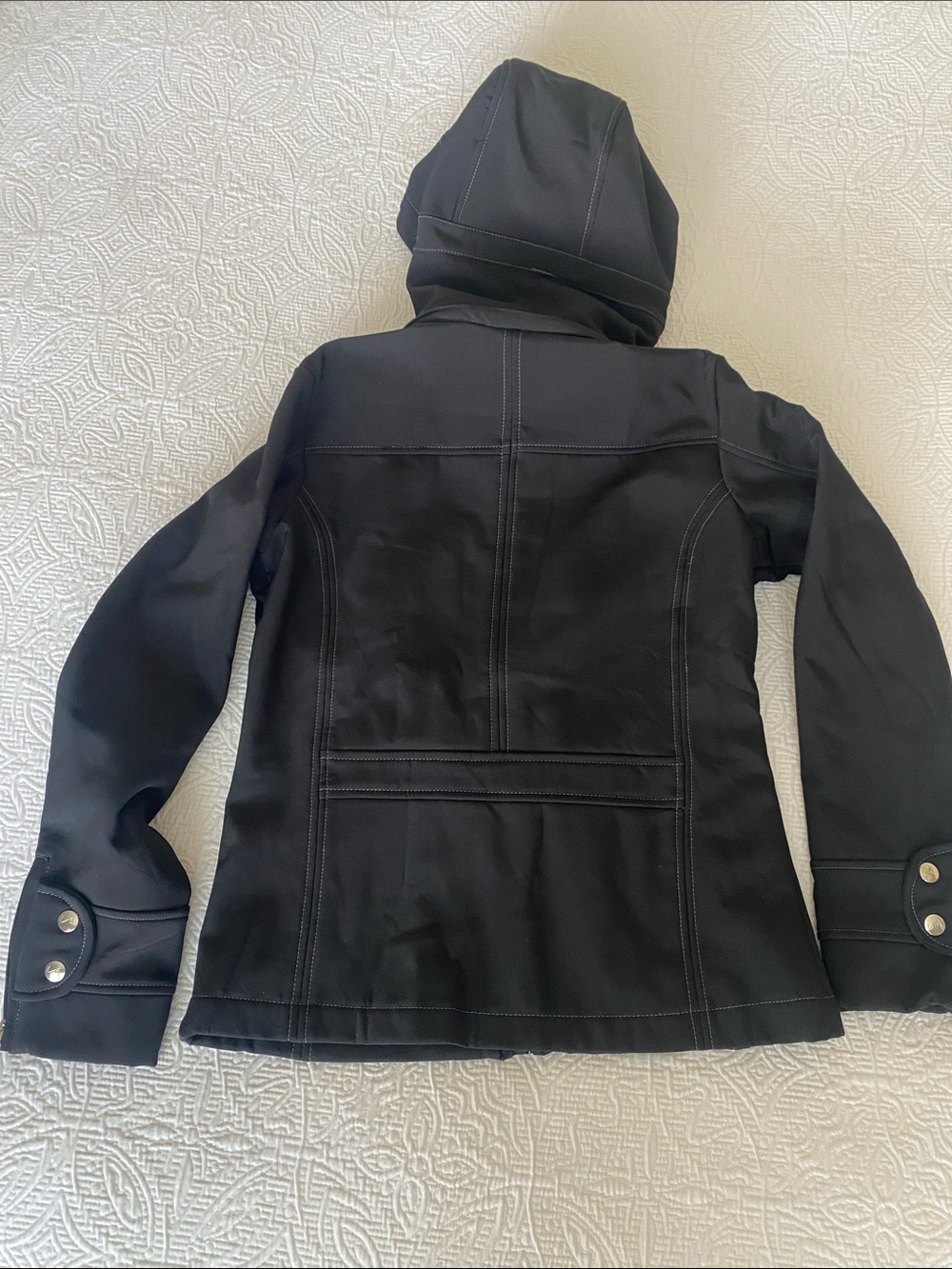Virtical’9 Black Field Jacket with Hood & High Collar NWT - Picture 4 of 13